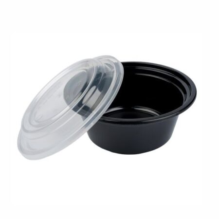 ROUND BLACK BASE CONTAINERS & LIDS