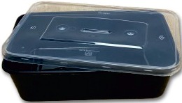 MICROWAVE CONT RECTANGLE (PP) (BLACK) BASE+CL LID