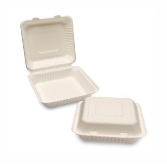 BIODEGRADABLE BAGASSE CLAMSHELL HB10